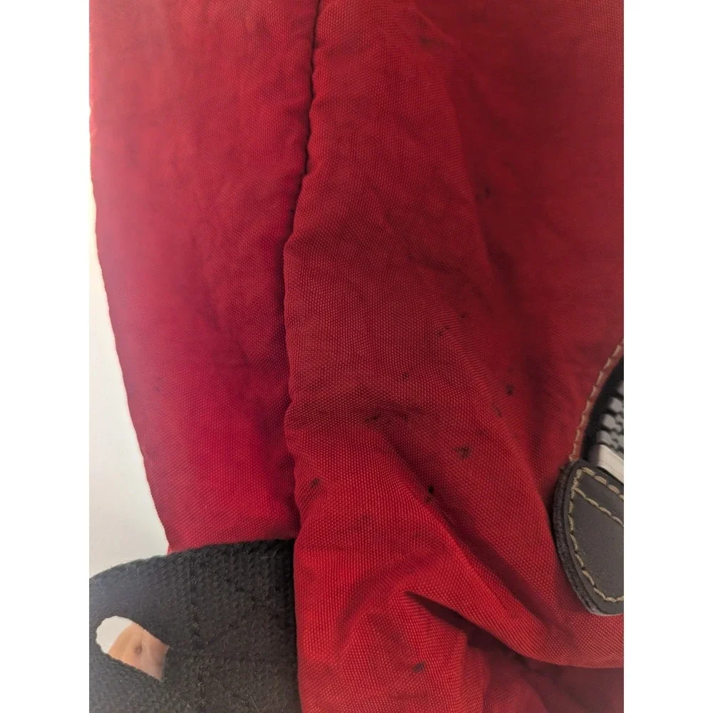 Kipling Red Nylon Drawstring Backpack Vintage Y2K Style Travel School Bag
